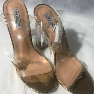 Cape Robbin Clear Chunky Heels No Box